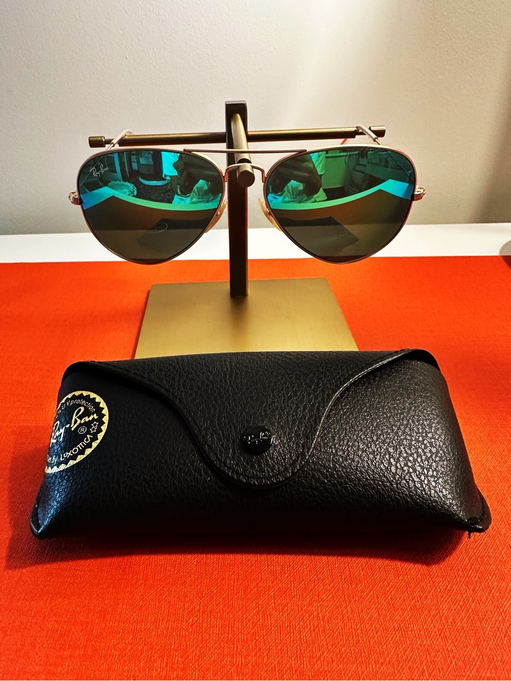 Ray-Ban RB3025 Aviator 112/19 Green Flash Mirror Gold Sunglasses 58mm